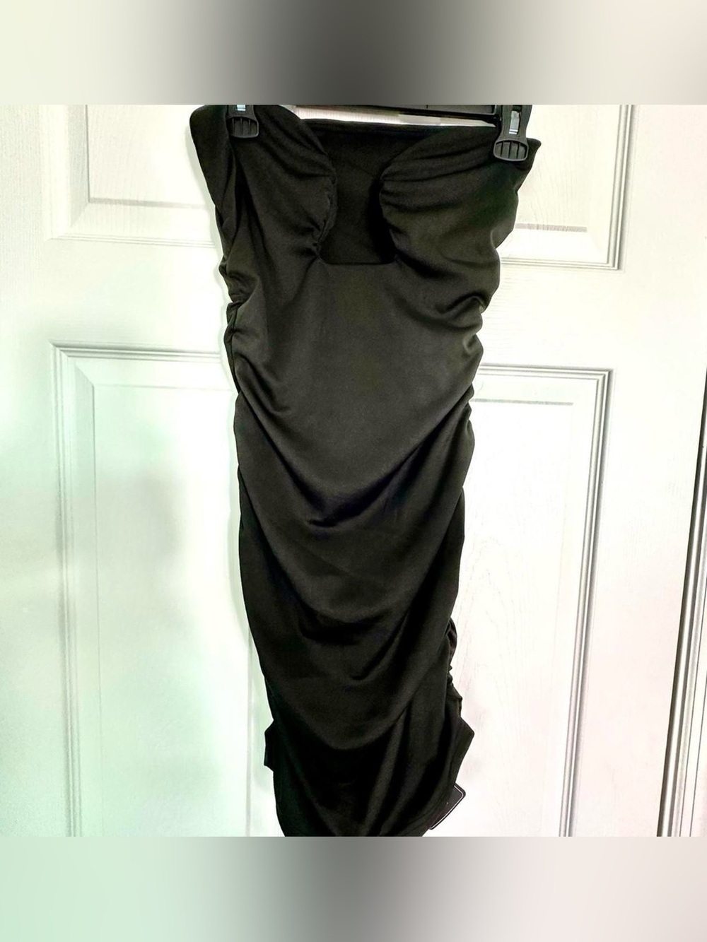 Zaful Black Strapless Ruched Bodycon Dress